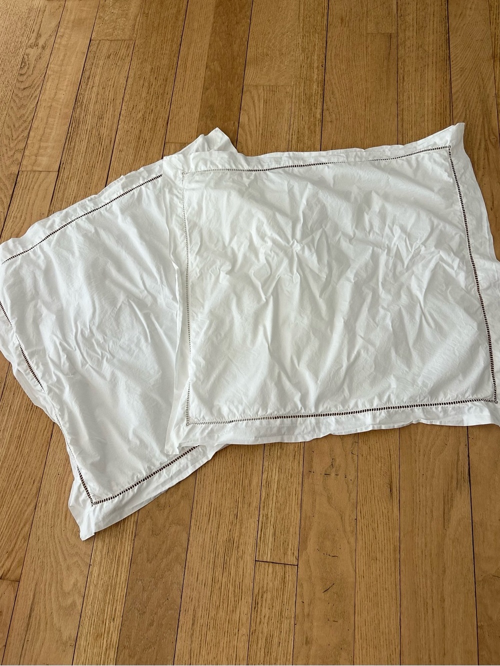Colisee White Euro Shams with Hemstitch Trim